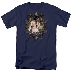 Elvis - Aloha From Hawaii Adult T-Shirt In Navy