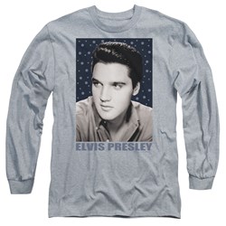 Elvis Presley - Mens Blue Sparkle Long Sleeve T-Shirt