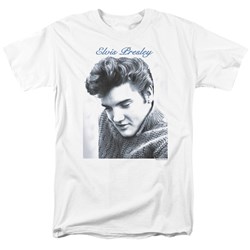 Elvis - Script Sweater Adult T-Shirt In White