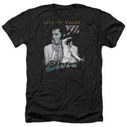 Elvis - Mens Live In Vegas Heather T-Shirt