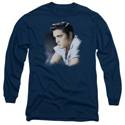 Elvis - Mens Blue Profile Long Sleeve T-Shirt