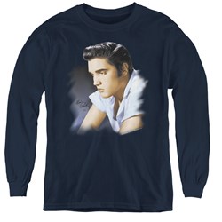 Elvis Presley - Youth Blue Profile Long Sleeve T-Shirt