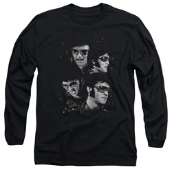 Elvis Presley - Mens Faces Long Sleeve Shirt In Black