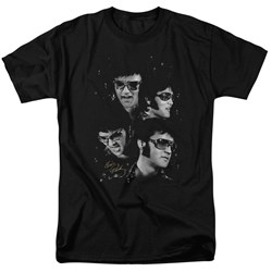 Elvis - Faces Adult T-Shirt In Black
