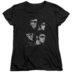 Elvis - Faces Womens T-Shirt In Black