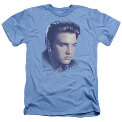 Elvis Presley - Mens Big Portrait T-Shirt In Light Blue