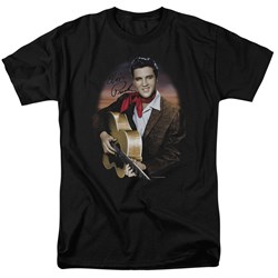 Elvis - Red Scarf Ii Adult T-Shirt In Black