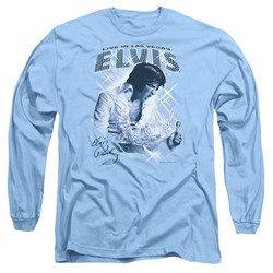 Elvis Presley - Mens Blue Vegas Long Sleeve Shirt In Carolina Blue