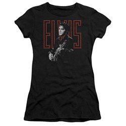 Elvis - Red Guitarman Juniors T-Shirt In Black