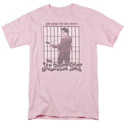 Elvis - Cell Block Rock Adult T-Shirt In Pink