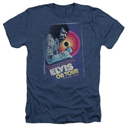 Elvis Presley - Mens On Tour Poster Heather T-Shirt