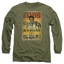 Elvis Presley - Mens Gi Blues Poster Long Sleeve T-Shirt