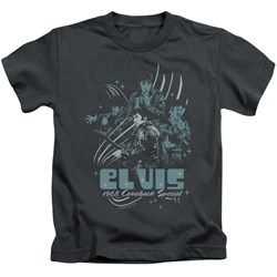 Elvis - 68 Leather Little Boys T-Shirt In Charcoal