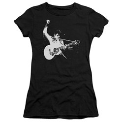 Elvis - Black & White Guitarman Juniors T-Shirt In Black