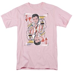 Elvis - King Of Hearts Adult T-Shirt In Pink