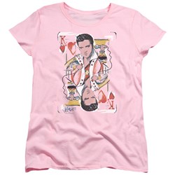 Elvis - King Of Hearts Womens T-Shirt In Pink