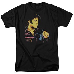 Elvis - Neon Elvis Adult T-Shirt In Black