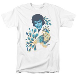 Elvis - Peacock Adult T-Shirt In White