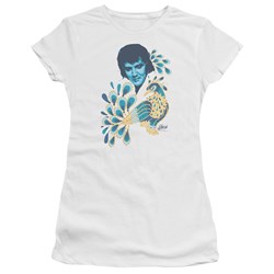 Elvis - Peacock Juniors T-Shirt In White
