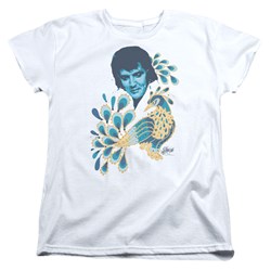 Elvis - Peacock Womens T-Shirt In White