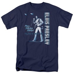 Elvis - One Night Only Adult T-Shirt In Navy