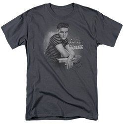 Elvis - Trouble Adult T-Shirt In Charcoal