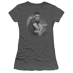 Elvis - Trouble Juniors T-Shirt In Charcoal