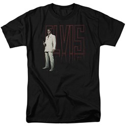 Elvis - White Suit Adult T-Shirt In Black