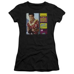 Elvis - Blue Hawaii Album Juniors T-Shirt In Black