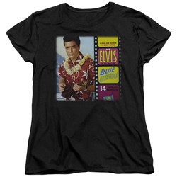 Elvis - Blue Hawaii Album Womens T-Shirt In Black