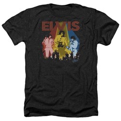 Elvis - Mens Vegas Remembered Heather T-Shirt
