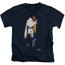 Elvis - Yellow Scarf Little Boys T-Shirt In Navy