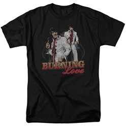 Elvis - Burning Love Adult T-Shirt In Black