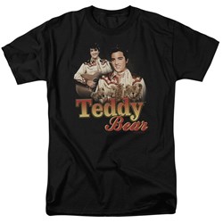 Elvis - Teddy Bear Adult T-Shirt In Black