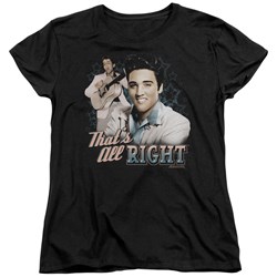 Elvis - That's All Right Womens T-Shirt In Black
