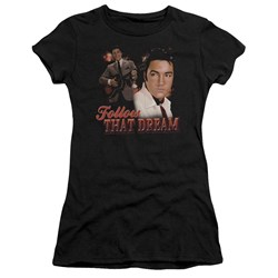 Elvis - Follow That Dream Juniors T-Shirt In Black