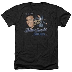Elvis - Mens Blue Suede Shoes Heather T-Shirt