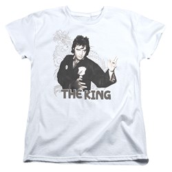 Elvis - Fighting King Womens T-Shirt In White