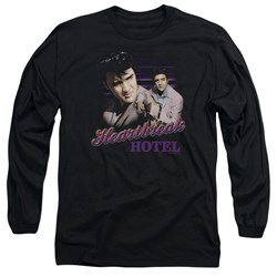 Elvis Presley - Mens Heartbreak Hotel Long Sleeve Shirt In Black
