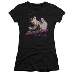 Elvis - Heartbreak Hotel Juniors T-Shirt In Black