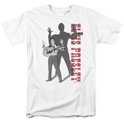 Elvis - Look No Hands Adult T-Shirt In White