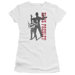 Elvis - Look No Hands Juniors T-Shirt In White