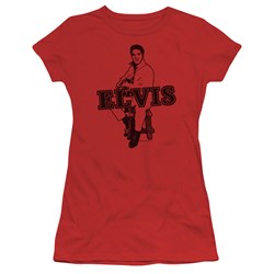 Elvis - Jamming Juniors T-Shirt In Red