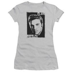 Elvis - Graphic Portrait Juniors T-Shirt In Silver