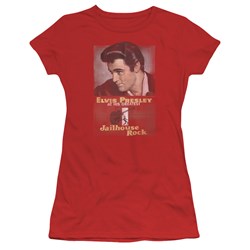 Elvis - Jailhouse Rock Poster Juniors T-Shirt In Red