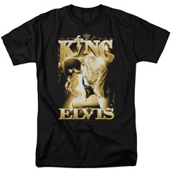 Elvis Presley - Mens The King T-Shirt In Black