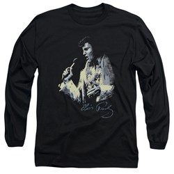 Elvis Presley - Mens Painted King Long Sleeve Shirt In Black