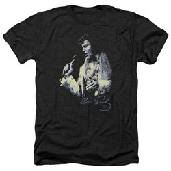 Elvis - Mens Painted King Heather T-Shirt