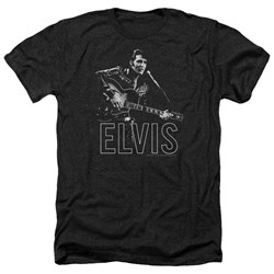 Elvis - Mens Guitar In Hand Heather T-Shirt