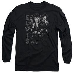 Elvis Presley - Mens Leathered Long Sleeve Shirt In Black